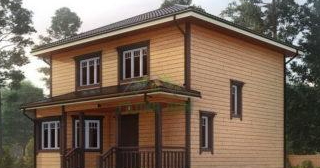 Двухэтажный дом из бруса в Фрязино от Строй-Фрз - строительство от 132041 руб.